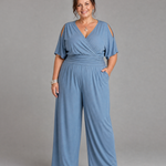 Nyxara | Cold Shoulder Wrap Waist Relaxed Jumpsuit