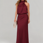Nopal | Sleeveless Draped Neck Midi Dress