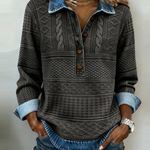 Émilie | Pull texturé à col boutonné