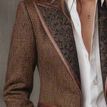 Gisela | Herringbone Pattern Panel Blazer