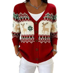 Women's Relaxed V Neck Button Cardigan