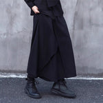 Asymmetrical Double-layer Loose-fitting Cropped Wide-leg Culottes