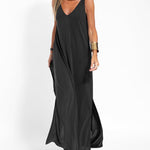 Zeagoo Women's Casual Loose Dress Sleeveless Deep V Neck Split Beach Maxi Long Dress