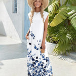 Zeagoo Women Floral Maxi Dress Summer Casual Sleeveless Sundress
