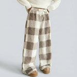 Women’s Vintage Plaid Fleece-Lined Winter Trousers