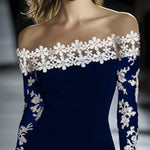24-Hour-Shipping Lace Neckline Hip Dress