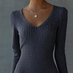 Black Chic Knit And Lace Contrast Dress