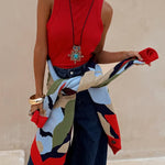Abstract Geometric Pattern Knitted Jacket