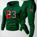 KZZ Men's Casual Athletic Long-Sleeved Hooded Jacket And Pants