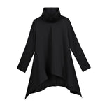 Women's Mid-length Turtleneck Swallowtail Hem Shirt