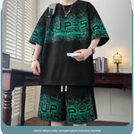 KZZ Trendy letter print short-sleeved menswear
