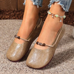Women's Beaded Strap Casual Flats