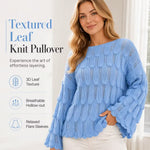Women's Leaf Pattern Open Knit Jumper