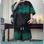 KZZ Trendy letter print short-sleeved menswear