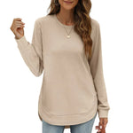 Women's Curved Hem Crew Neck Sweatshirt