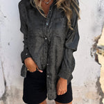 Casual Suede Fashionable Lapel Shirt
