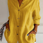 Single-breasted Pleated Lapel Shirt