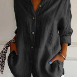 Single-breasted Pleated Lapel Shirt