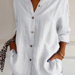 Single-breasted Pleated Lapel Shirt