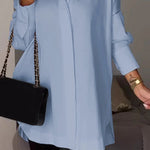 White Lapel Slit Shirt