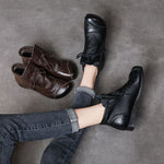 Women's Textured Wedge Lace-Up Ankle Boots