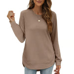 Women's Curved Hem Crew Neck Sweatshirt