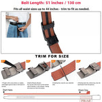 KZZ Mens Belt Leather Ratchet Easy Release Belt Dress and Casual Adjustable Belts