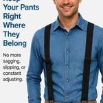 Men's Adjustable X Back Suspenders