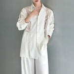French Lace Panelled Cut-out Shirt