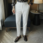 Casual Slim-fit Drape Suit Trousers