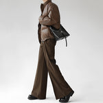 Flared Retro Wool Casual Trousers
