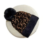 Women's Sequin Pom Pom Beanie
