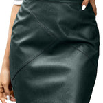High Waisted Leather Pencil Skirt (Us Only) - Zeagoo