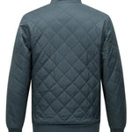 KZZ Men's Plain Quilted Zip Up Pocket Winter Coat