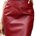 High Waisted Leather Pencil Skirt (Us Only) - Zeagoo