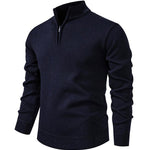 KZZ Men's Quarter Zip Sweater Slim Fit Lightweight High Neck Pullover Casual Sweater
