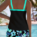 Lyséa | Tankini côtelé avec short fleuri