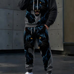 KZZ Men's Casual Hooded Sweatshirt Set