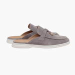 Mediterraneo | Mocassino Aperto Camoscio — Grigio Chiaro