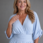 Emene | Draped V Neck Wide Leg Relaxed Jumpsuit