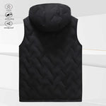 KZZ black hooded fleece vest,  fleece lining for warm practicality, zipper pockets convenient