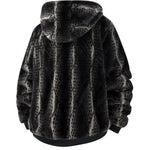 KZZ Men's Winter Fashion Fleece Jacket, Trendy Leopard Print Double-Sided Warm Coat