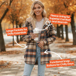 Women's Plaid Fleece Lined Hooded Jacket