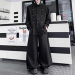 Iron Ring Shoulder Pad Pleated Shirt Wide-leg Pants Two-piece Suit