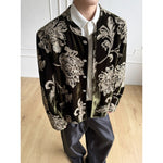 Heavy Embroidered Velvet Vintage Floral Boxy  Outerwear Jacket