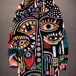 Elara Artistic Eye-Print Hooded Jacket