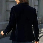 Cléa | Blazer en velours à boutons dorés