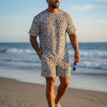 KZZ Men's Leopard Print Two-Piece Set
