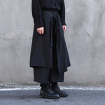 Loose Elastic Waist Wide Leg Fake Two Piece Culottes