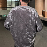 Retro Velvet Crew Neck Long Sleeve T-Shirt